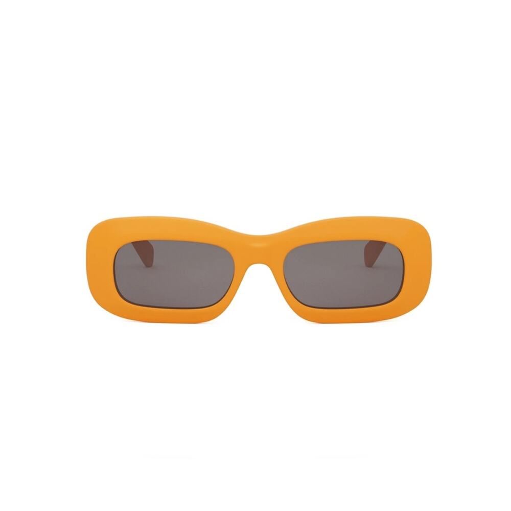 NEW!! Celine CL40294I 42A Orange Rectangular Sunglasses Dark Lenses Authentic - Picture 3 of 8